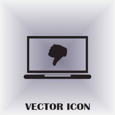 Başparmak aşağı. Simge sevmez. Vektör çizim.