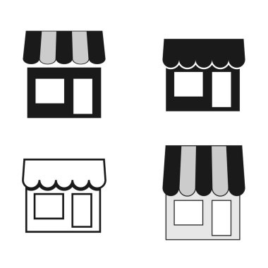 Mağaza simgesi. Basit dolu mağaza vektör simgesi