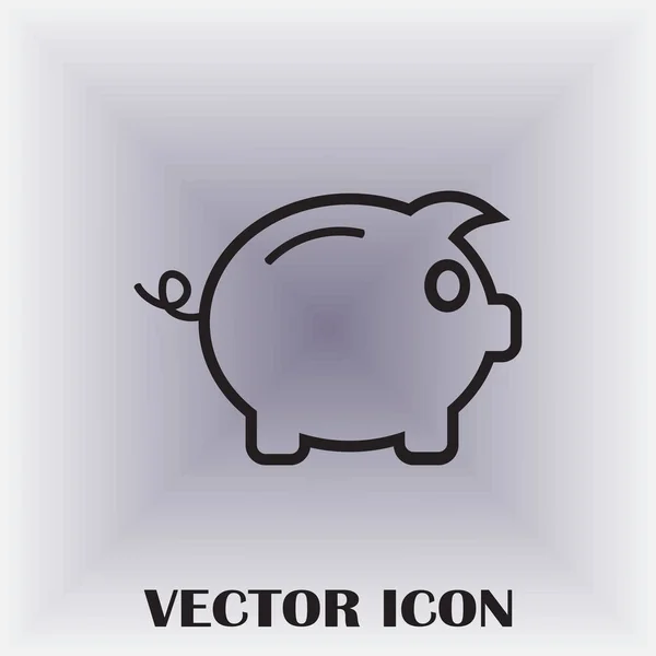 Piggy Bank Icon Pictograph Moneybox — Stock Vector