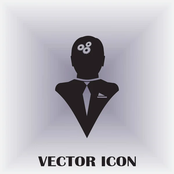 Engranajes Cabeza Del Hombre Icono — Vector de stock