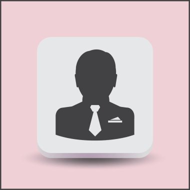 işadamı simgesi, vektör çizim. Düz tasarım stili