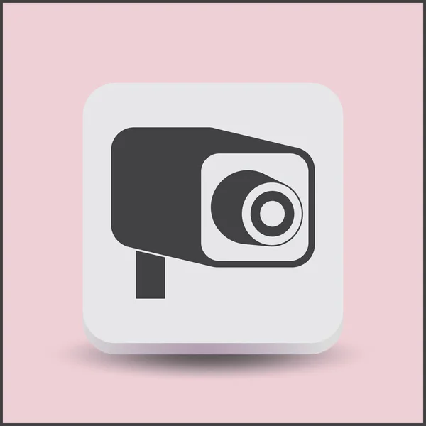 Значок Видеокамеры Векторная Иллюстрация Плоский Дизайн — стоковый вектор