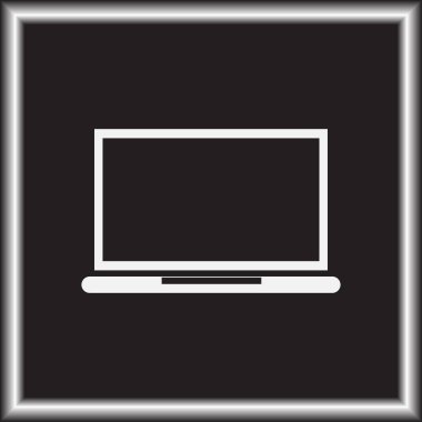 Dizüstü bilgisayar simgesini trendy düz stil. Web sitesi tasarımı, logo, app, UI bilgisayar simgesi. Vektör çizim, Eps10.