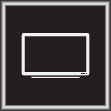Trendy düz tarzı TV simgesi. Web sitesi tasarımı, logo, app, kullanıcı arabirimi için televizyon sembolü. Vektör çizim, Eps10.