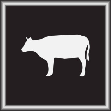 İnek siluet vektör simgesi