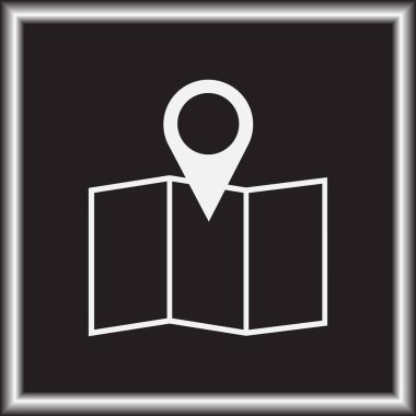 Harita işaretçi düz simgesi. Vektör Eps 10