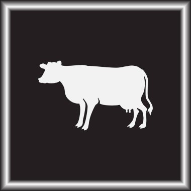 İnek siluet vektör simgesi