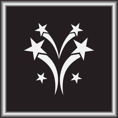 Havai fişek satırı simgesi, anahat vektör işareti