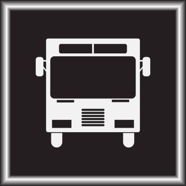 Otobüs simge vektör, katı logo illüstrasyon, sembol