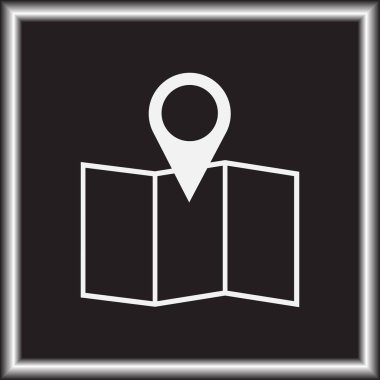 Harita işaretçi düz simgesi. Vektör Eps 10