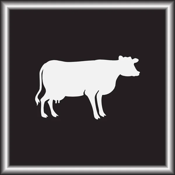 Cow Silhouette Vector Icon — Stock Vector