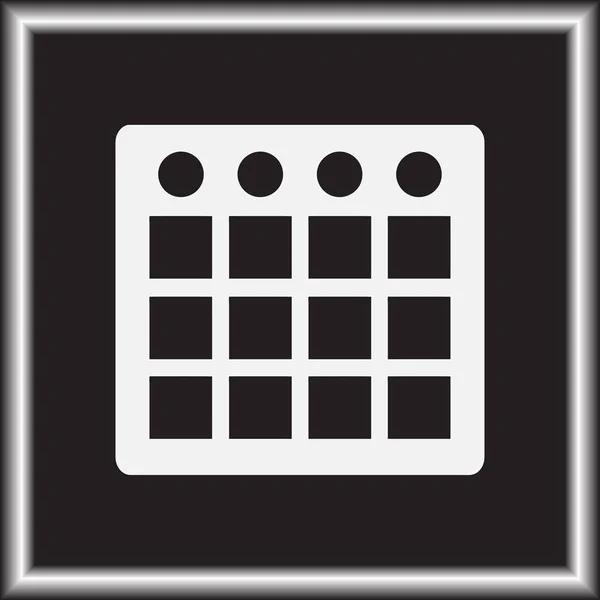 Calendario Isolato Icona Mobile Web Piatto — Vettoriale Stock