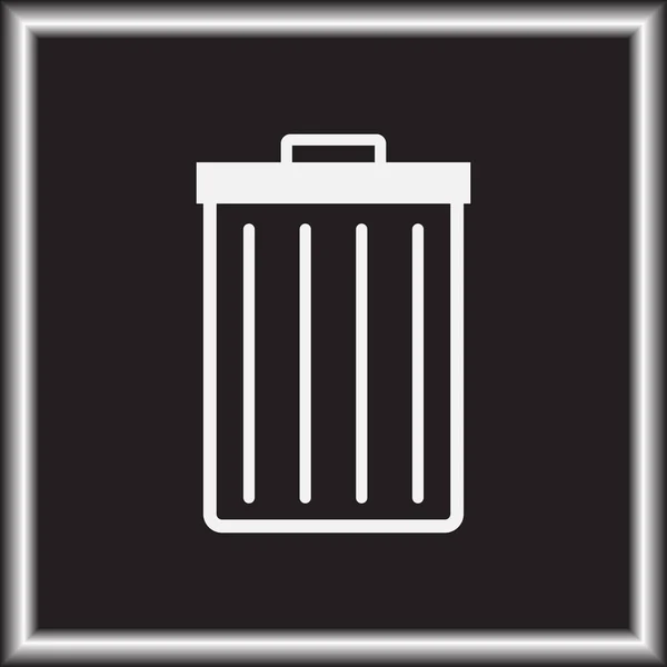 Garbage Trash Bin Icon Isolated Vector Illustration Flat Style Waste — Stock Vector