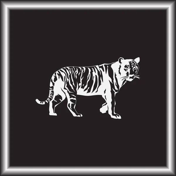 Tiger Siluett Vektor Symbol — Stock vektor