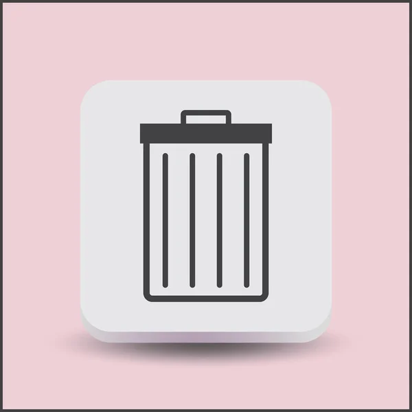 Garbage Trash Bin Icon Isolated Vector Illustration Flat Style Waste — Stock Vector