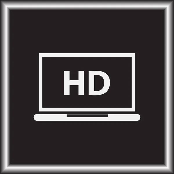 Flat Screen Met Video Label Vector Icon Laptop Beeldscherm — Stockvector