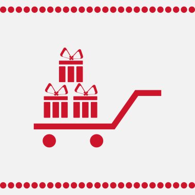 Hediye kutusu ile şerit. düz tasarım. afiş, grafik veya Web sitesi