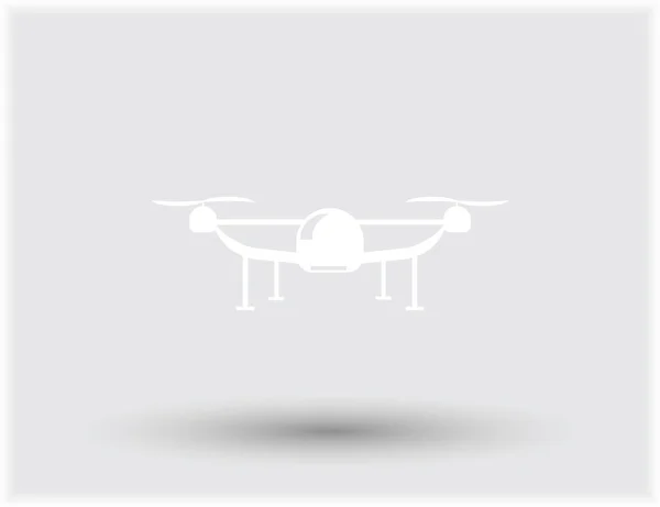 Repülő Quadcopter Drone Logó Elszigetelt Vektoros Illusztráció — Stock Vector