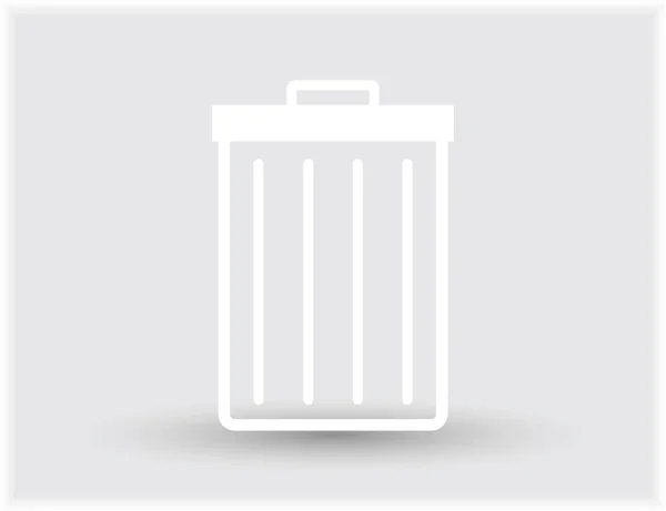 Ícone Lixo Lixo Bin Isolado Ilustração Vetorial Cesta Papel Liso — Vetor de Stock