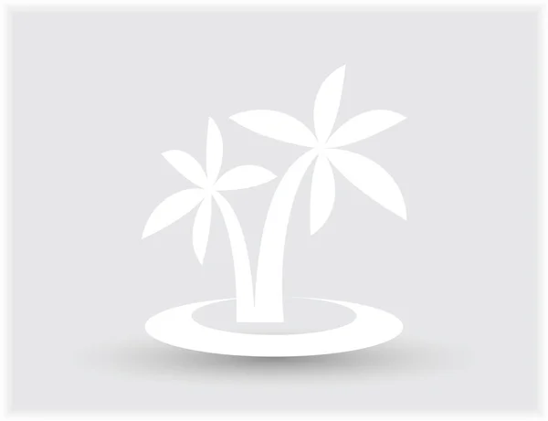 Palmiye Ağaçları Siluet Adada Vektör Çizim — Stok Vektör