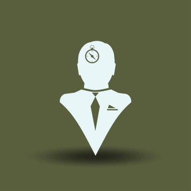 Vektör simge baş düşünme silüeti vektör adam ve pusula ve iletki hakkındaki düşüncelerini