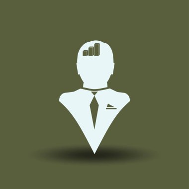 Bir grafik ile bir adam baş siluet çizimi