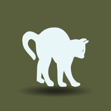 kedi silüeti. Vektör çizim.