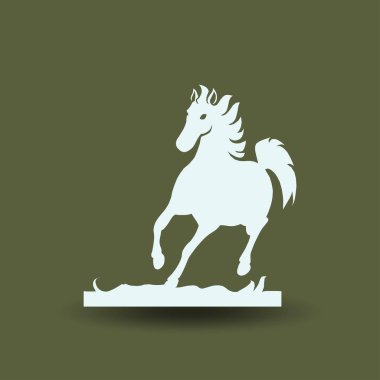 At siluet çalıştırıyor. Vektör çizim.