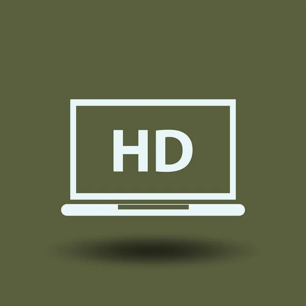 Flat Screen Met Video Label Vector Icon Laptop Beeldscherm Met — Stockvector