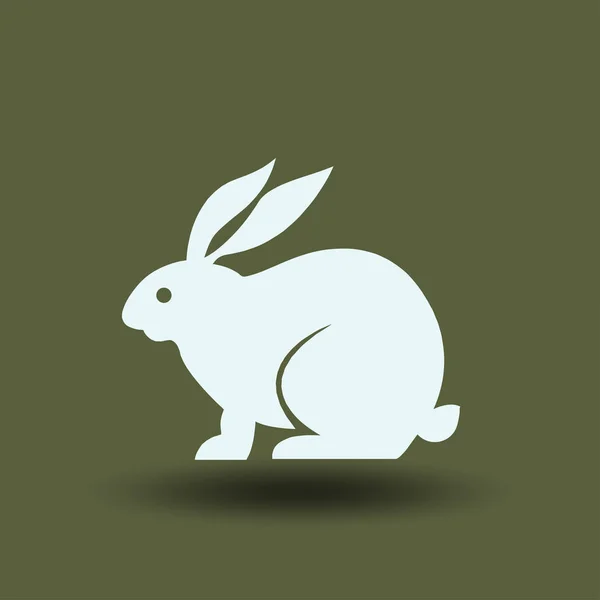 Conejo Plano Vector Icono — Vector de stock