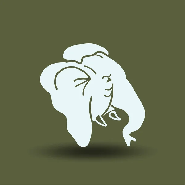 Éléphant Silhouette Icône Web — Image vectorielle