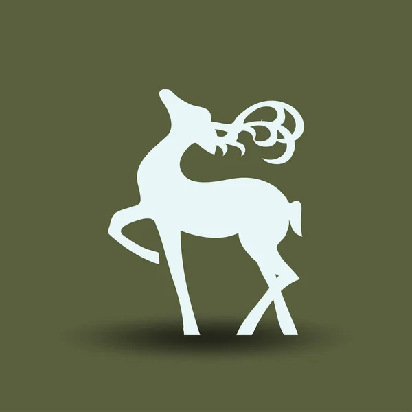 站在背景上的鹿剪影 矢量图 — 图库矢量图片