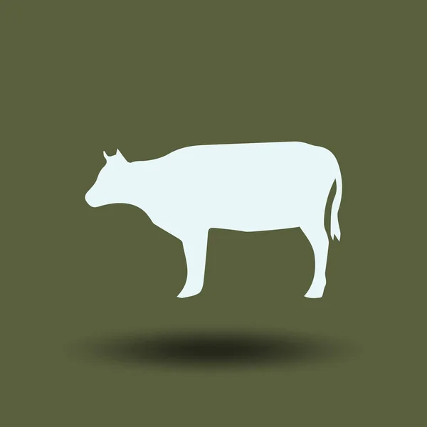 Cow Silhouette Vector Icon — Stock Vector