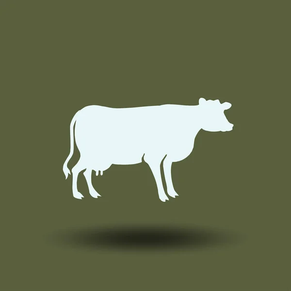 Cow Silhouette Vector Icon — Stock Vector