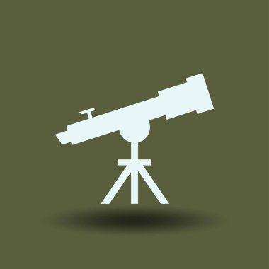 Teleskop simge vektör, katı illüstrasyon