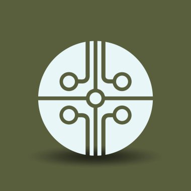 Devre kartı, teknoloji ikonu, vektör illüstrasyonu. Düz tasarım biçimi