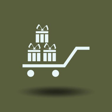 hediye simge vektör çizim. Düz tasarım stili