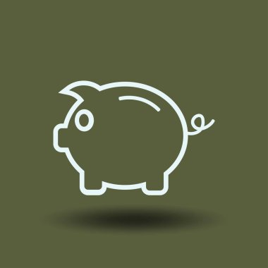 Kumbara. Anahat tarzı tamamen ölçeklenebilir vektör simgesi.