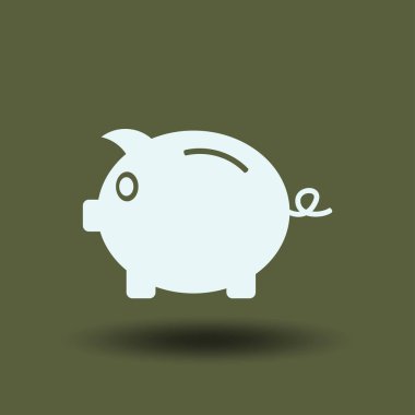 Kumbara. Anahat tarzı tamamen ölçeklenebilir vektör simgesi.