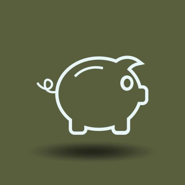 Kumbara. Anahat tarzı tamamen ölçeklenebilir vektör simgesi.