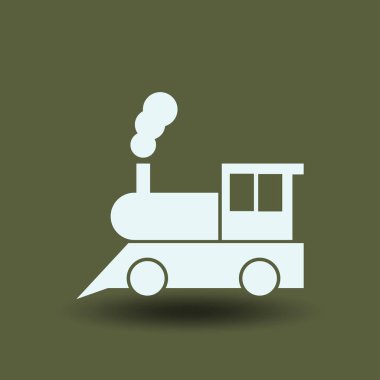 Tren simgesi: eski klasik buhar motoru lokomotif piktogram