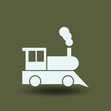 Tren simgesi: eski klasik buhar motoru lokomotif piktogram