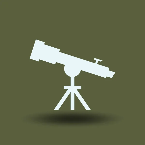 Teleskop Simge Vektör Katı Illüstrasyon — Stok Vektör