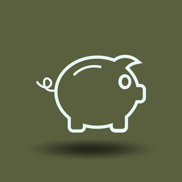 Piggy Bank Icono Vector Totalmente Escalable Estilo Contorno — Archivo Imágenes Vectoriales