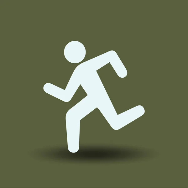 Hombre Corriendo Icono Aislado Fondo Arte Vectorial — Vector de stock