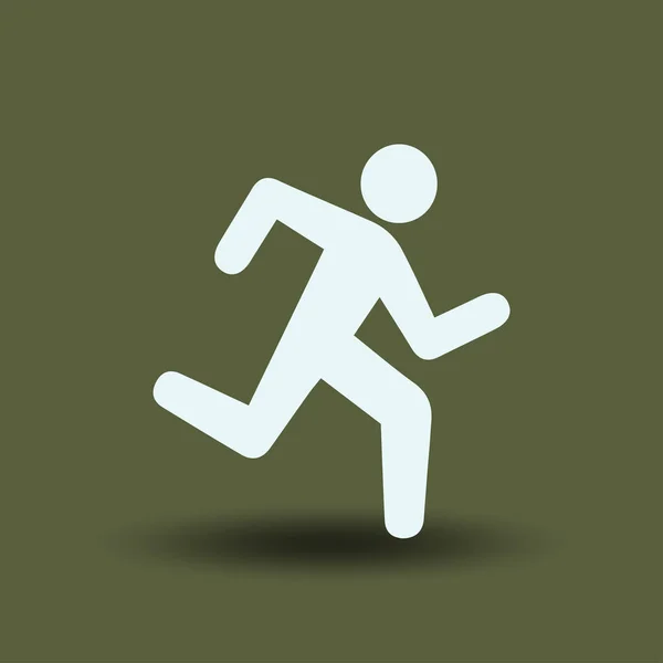 Hombre Corriendo Icono Aislado Fondo Arte Vectorial — Vector de stock