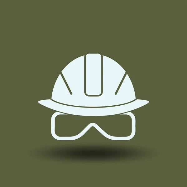 工事ヘルメット アイコン漫画スタイルのベクトル図 — ストックベクタ