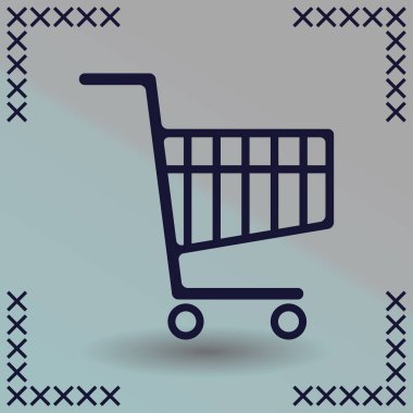 Sepet vektör simgesi. Düz tasarım stili