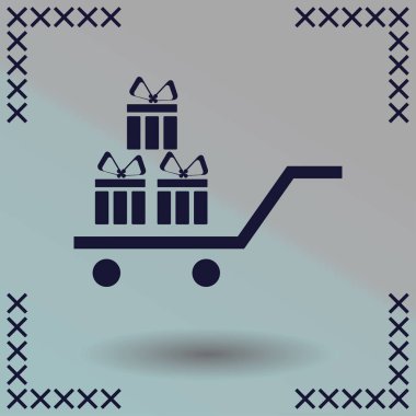 hediye simge vektör çizim. Düz tasarım stili