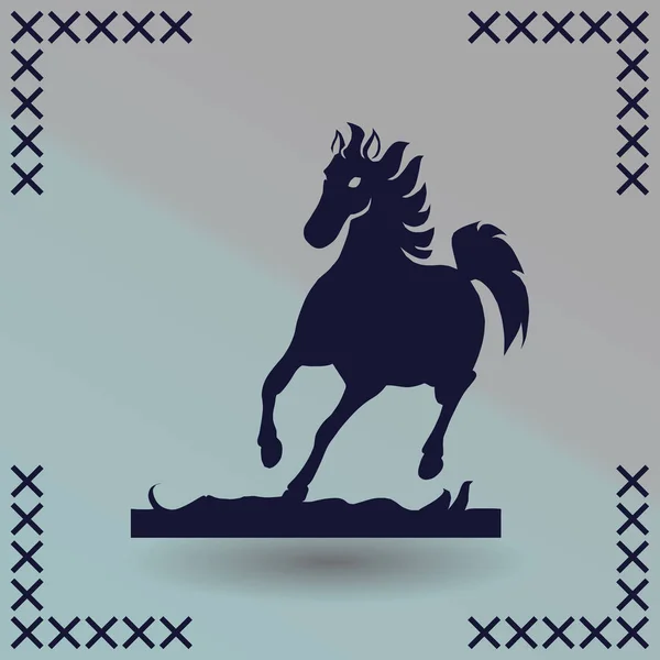 Running Horse Silhouette Vektorillustration — Stockvektor